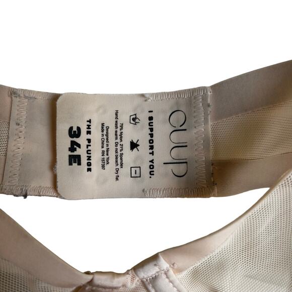 CUUP The Plunge Mesh Bra in Sand/Blush Sz 34E - Picture 3 of 4
